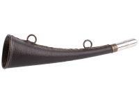 Горн охотничий (кожаная отделка) 25 см, плоский, цвет тёмно-коричневый — от интернет-магазина MWROS