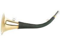 Горн охотничий (кожаная отделка) 50 см, круглый, цвет тёмно-зелёный — от интернет-магазина MWROS