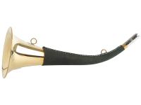 Горн охотничий (кожаная отделка) 40 см, круглый, цвет тёмно-зелёный — от интернет-магазина MWROS