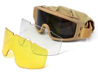 Маска стрелковая ShotTime Puma, защитная, хаки, комплект с 3 линзами — от интернет-магазина MWROS