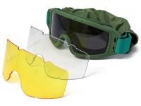 Маска стрелковая ShotTime Puma защитная зелёная, комплект с 3 линзами — от интернет-магазина MWROS
