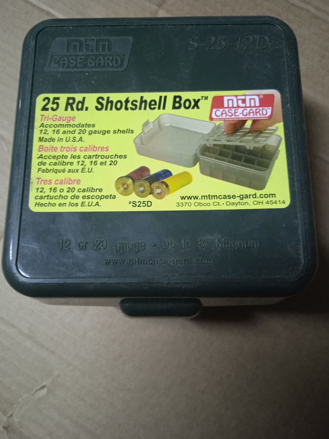 Кейс MTM S25D на 25 патронов 12-20 калибра