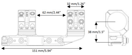 Кронштейн быстросъемный SPUHR Cantilever Scope Mount 30мм на Picatinny, вынос 40мм, h=38мм, 6MIL — от интернет-магазина MWROS